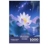 Lotus Flower Jigsaw Puzzles Puzzles for Adults Kids. 1000 Piece Impossible Challenge Toy Educational Game Home Decoration for Educational Games Gifts 38x26cm/1000pcs