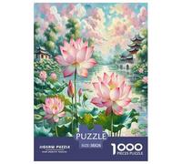 Lotus Flower Jigsaw Puzzles Puzzles for Adults Kids. 1000 Pieces Whimsical Challenge Toy Educational Games Home Decoration for Adults& Kids Age 14 Years Up 38x26cm/1000pcs