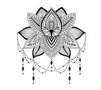 Lotus Flower Mandala Vinyl Wall Sticker, Zen Datura Theme Decorative Decal for Living Room, Room, and Glass Door Application