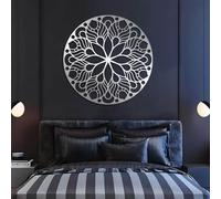 Lotus Flower Metal Wall Art, Mandala Decor, Modern Sculpture Home Decor, Metal Artwork Decoration, Wall Art for Living Room,Bedroom Hallway and Stairs Nature Home Decor Gift (19L x19W)