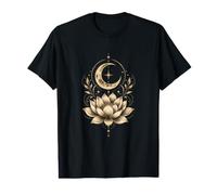 Lotus Flower Moon Stars Mysticism Spirituality Value Graphic T-Shirt
