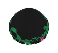 Lotus Flower Namaste Printed Bathing Hats, Dual Layer Reusable Headgear, Large Hair Cover For Daily Skin Care