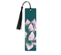 Lotus Flower Namaste Wooden Bookmark Book Lovers Tassels Crafts Accessories Reading Book Club Party