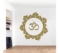 Lotus Flower Om Mandala Yoga - Fitness Studio Wall Art Sticker [Large] [Gold]
