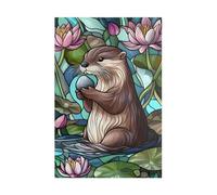 Lotus Flower Otter Jigsaw Puzzles for Adults 500 Challenging & Brainteasing Adults Jigsaws Puzzle Puzzle Games Jigsaw Puzzle 500 Pieces