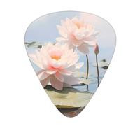 Lotus Flower Painting 12 Pcs Guitar Picks, 0.46mm/0.71mm/0.96mm Thickness, Guitar Plectrum With Storage Case For Acoustic-Electric Guitar Ukulele Bass