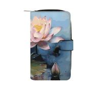 Lotus Flower Painting Wallet Multifunctional Wallets for Men Compact Wallet Purse Passport Bag