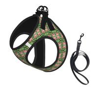Lotus Flower Print Step in Dog Harness and Leash Set,Adjustable Reflective Harness for Small Dogs Cats
