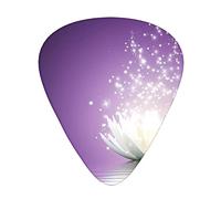 Lotus Flower Purple Guitar Plectrums Classical Triangle Bass Acoustic And Electric Guitar Plectrums For Guitarists 12 Pieces