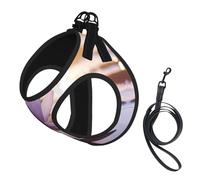 Lotus Flower Purple Print Pet Vest Harnesses Leash Set Reflective Puppy Vest Dogs Walking Training Dog Harness