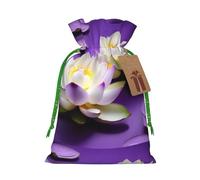 lotus flower Purple print print Christmas Bag - Premium Holiday packet, Festive Xmas Packaging with Joyful Designs