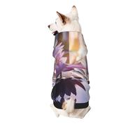 Lotus Flower Purple Print Small Dogs Warm Hoodie, Soft And Breathable Sweatshirt, Easy To Wear Jumper For Winter And Fall, Cold Weather Hooded Coat Pullover