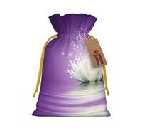 Lotus Flower Purple Printed Drawstring Gift Bags,Various Sizes, Bulk Plastic Packaging Bags