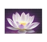 lotus flower Purple Printed Jigsaw Puzzle 14.4x9.8 CM, Rectangular Puzzle Challenging Game for Adults Gifts, Family Fun Decorative Wall Decor