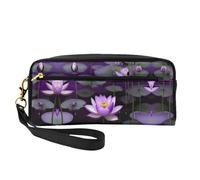 Lotus Flower Purple Small Cosmetic Bag,Portable Cute Travel Makeup Bag for Women Makeup Brush Organizer Pouch