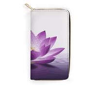 Lotus Flower Purple2 Leather Wallet, Bifold Stylish Wallets, Credit Card Holder for Passport Covers, Purse Passport Bag for Men Women