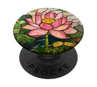 Lotus Flower Round Artwork Design PopSockets Adhesive PopGrip
