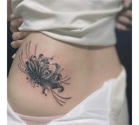 Lotus Flower-shaped Herbal Temporary Tattoo Stickers For Covering Scars On The Side, Waist, Arm, And Collarbone. Long-lasting 2 Weeks. Fake Tattoos