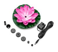 Lotus Flower Shaped Solar Fountain Pump, Garden Solar Fountain, Waterscape Decorative Fountain, Water Cycling, Floating Solar Powered Flower Fountains for Bird Bath, Pond, Pool, Outdoor (Pink)