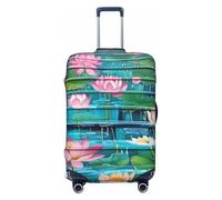 Lotus Flower Stairway Travel Luggage Covers - Elasticity Suitcase Covers Protector for Luggage 18-32 Inch