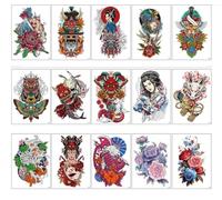 Lotus Flower Tattoo Stickers Black And White Flower Arm Scar Cover Rose Small Fresh Temporary Tattoo150*210mm
