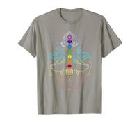 Lotus Flower Top Ornate Mandala Tee Spiritual T-Shirt, Men, Slate Grey, X-Large