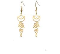 Lotus Flower Unalome Pendant Earrings Yoga Om Sanskrit Symbol Spiritual Buddhism Amulet Woman Jewelry