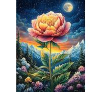 Lotus Flower Under The Moon 300 Piece Premium Jigsaw Puzzle Scenery Science Fiction For Men Educational Decompression Adults Anxiety Memory Care Mothers Valentines Wooden 300 PCS