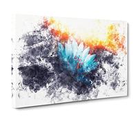 Lotus Flower Watercolour Modern Canvas Wall Art Print Ready to Hang, Framed Picture for Living Room Bedroom Home Office Décor, 20x14 Inch (50x35 cm)