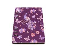 Lotus Flowers A5 Notebook, Pu Leather Notebooks A5, Lined Paper Spiral Notebook Lined 180Pages/90Sheets, School Book for Meeting, Workbook for Office, Revision Supplies Journal Diary