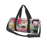 Lotus flowers Canvas travel bag, large capacity, can be carried on the shoulder