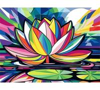 Lotus Flowers Colour Paint by Numbers for Adults Beginners, Adult Paint by Numbers Canvas Kits, DIY Acrylic Oil Painting by Number, Creative Hobby for Women, Wall Art Home Decor Gifts 28x36in YT6-712
