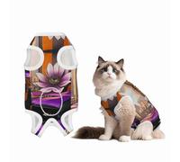 Lotus Flowers in The Room Custom Patterned Surgery Suit for Dogs Cat- Post-Surgery Recovery, Wound Care, and Anxiety Relief - Soft Cotton Dog Pajamas with Full Belly Coverage X-Large