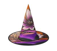 Lotus flowers in the room Halloween Witches Hats Witch Headbands Wizard Hat Costume Accessories Cosplay for Party Masquerade Foldable 2 PCS