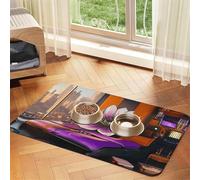 Lotus Flowers in The Room Pet Feeding Mat Dog Cat Eating Food Absorbent Leather Tablecloth for and Water Bowl Waterproof No Stains Quick Dry Non-Slip 17.72 * 11.8IN