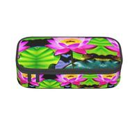 Lotus Flowers Print Pencil Case - Pen Organizer for Girls and Boys, School Supplies, Stationery, and Office Use