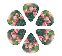 Lotus Flowers Printed Guitar Picks -6 Pcs Guitar Picks Plectrum,Guitar Accessories,Electric Guitar Pick 0.71mm