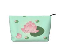 Lotus Flowers Waiting to Bloom Corduroy Makeup Bag – Versatile Cosmetic Pouch with Zipper for Daily Use and Travel Capacity Organizer