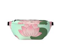 Lotus Flowers Waiting To Bloom Crossbody Waist Bag.Large Capacity, Waterproof And Dustproof, Secure Zipper, Suitable For Travel And Outdoor Activities., Black, One Size