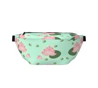 Lotus Flowers Waiting To Bloom Large Crossbody Fanny Pack,Gifts For Enjoy Sports Festival Workout Traveling Running Casual, Black, One Size