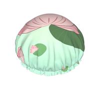 Lotus flowers waiting to bloom One Size Double-layer shower cap prevents hair from getting tangled during showering and skincare.