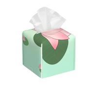 Lotus Flowers Waiting to Bloom Print Tissue Box Cover - Square Leather Holder Organizer, for Kitchen, Living Room, Office Decor