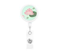 Lotus Flowers Waiting to Bloom Printing Retractable Badge Holder. with Clip and Keyring The Maximum Retractable Length is Approximately 55cm, with a 360° Rotating clamp.