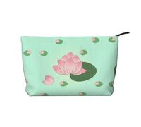 Lotus flowers waiting to bloom Prints Corduroy cosmetic bag for cosmetics storage with zipper closure for travel, camping, and daily use