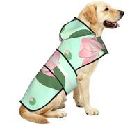 Lotus flowers waiting to bloom Reflective Waterproof Dog Raincoat Jacket, Adjustable Hooded Pet Coat with Leash Hole,for Outdoor Use3XL