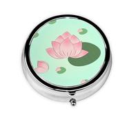 Lotus Flowers Waiting to Bloom Round Pill Box Portable Medicine Box That can be stored in a Pocket or Handbag
