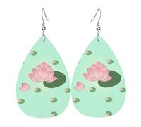 Lotus flowers waiting to bloom Teardrop-shaped leather earrings are a luxurious and fashionable accessory suitable for women, showcasing individual charm.