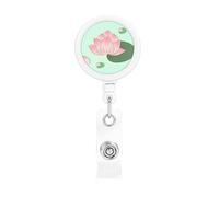 Lotus Flowers Waiting to Bloom The Plastic Retractable Badge Holder is Made of ABS Material and The Rope is Nylon