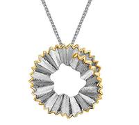 Lotus Fun S925 Sterling Silver Pendant Necklace Creative Pencil Shavings Design Pendant with Necklaces Chain length 17inches, Handmade Unique Jewelry for Women and Girls, Sterling Silver