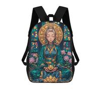 Lotus Girl Backpack, 3D Printed School Bag, School Lunch Bag, Travel Backpack, Friends Backpack, School Backpack for Girls And Boys 17inch